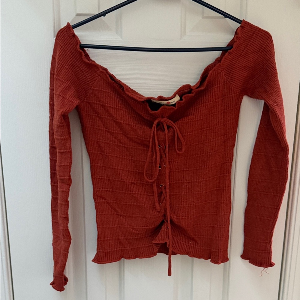 Wishful Park Terracotta Ribbed Sweater